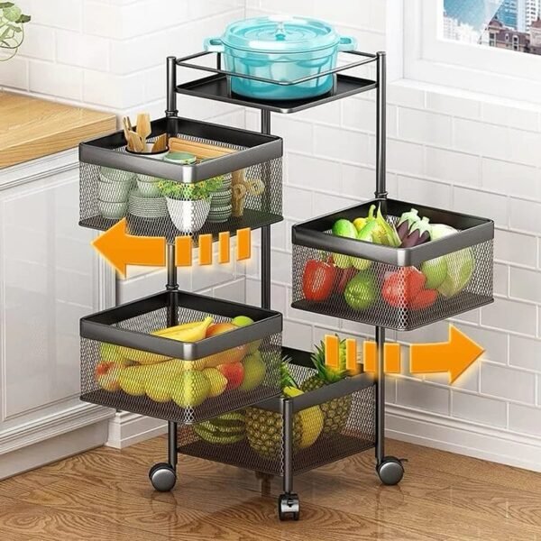 4 Layer Square Shape Kitchen Rack - Image 2
